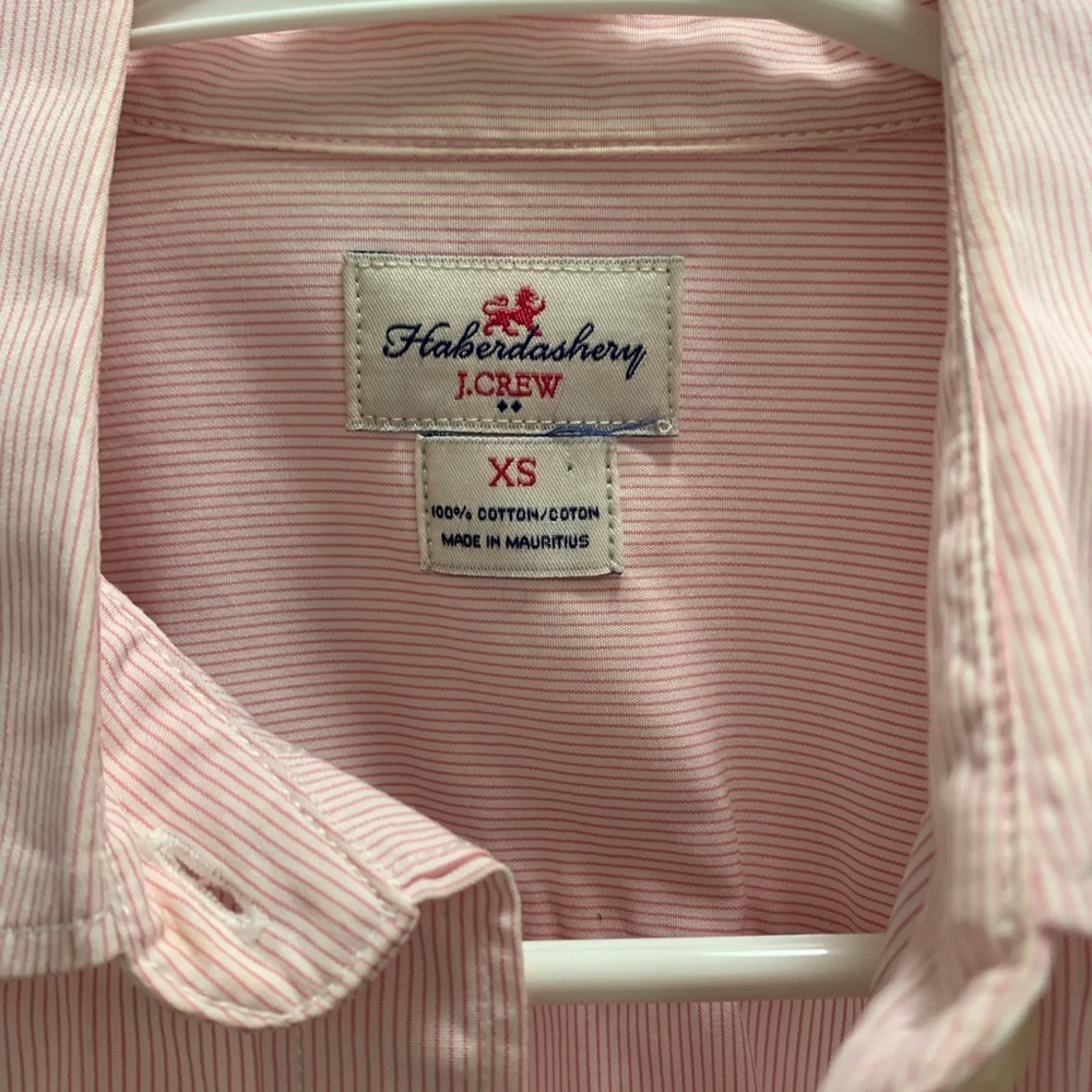 J.Crew pink/white pinstripe Haberdashery fitted